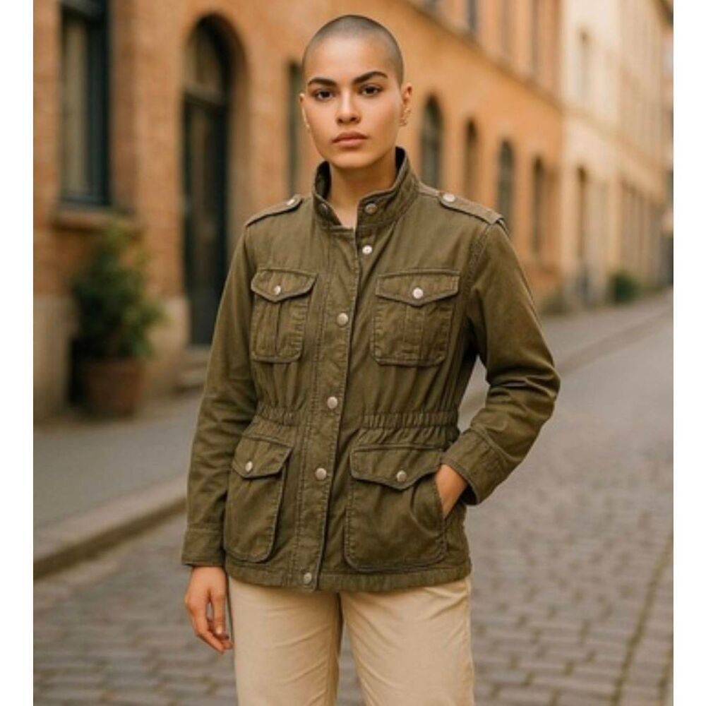 Free People FP Not Your Brothers Green Military Surplus Utility Jacket